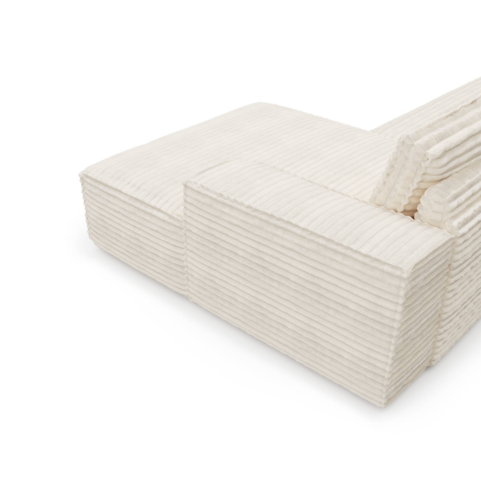 XXL-crème corduroy rechthoekige slaapbank 140cm