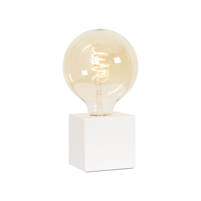 Calex Tafellamp  Wit - Metaal - 8x8x8cm (BxHxD)