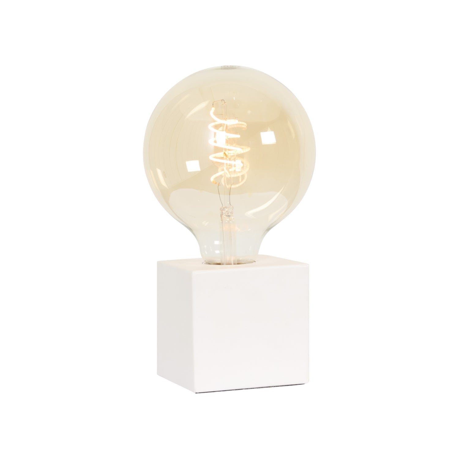 Calex Tafellamp  Wit - Metaal - 8x8x8cm (BxHxD)