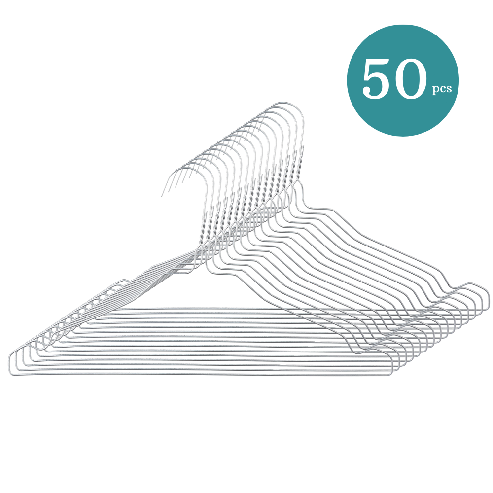 Nordix Kledinghangers set 50 stuks Metaal Draadhanger Kleerhangers