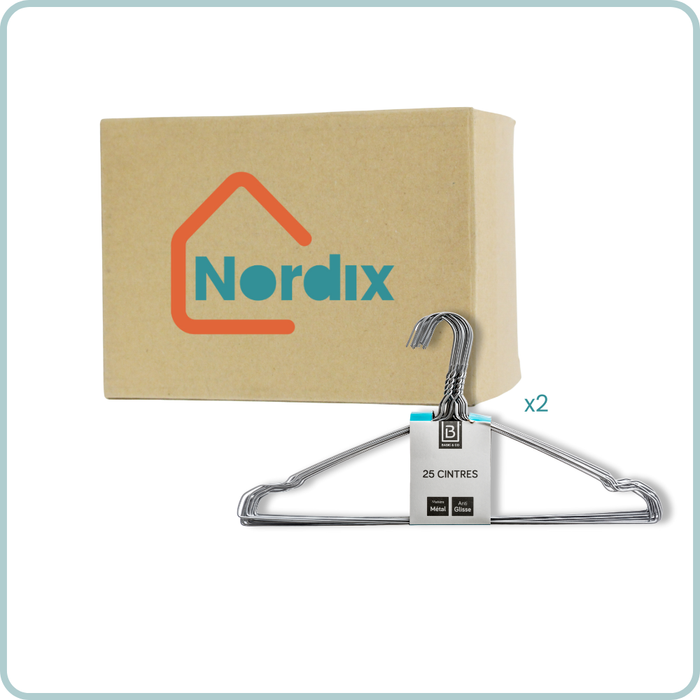 Nordix Kledinghangers set 50 stuks Metaal Draadhanger Kleerhangers