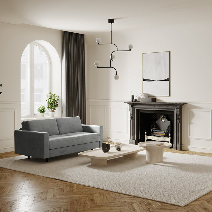 Express slaapbank dunlopillo fluweel beton grijs 160cm