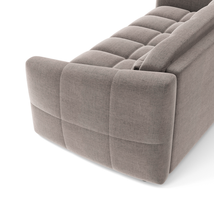 Dunlopillo Express slaapbank in taupekleurig fluweel, 140 cm