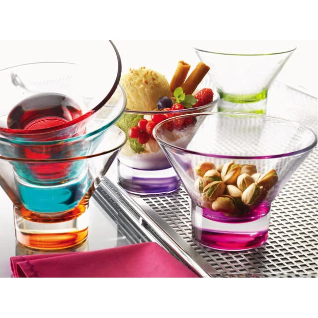 Bormioli Rocco IJscoupes Ypsilon Gekleurd - 375 ml - 4 stuks