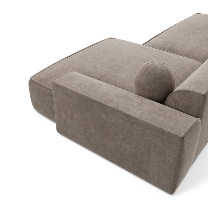 Taupe fluwelen hoekbank 300cm