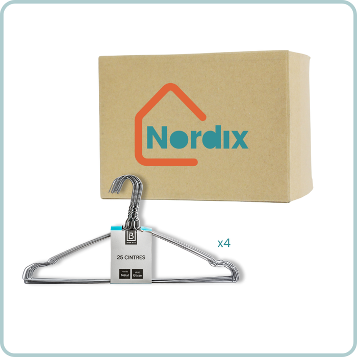 Nordix Kledinghangers set 100 stuks Metaal Draadhanger Kleerhangers...