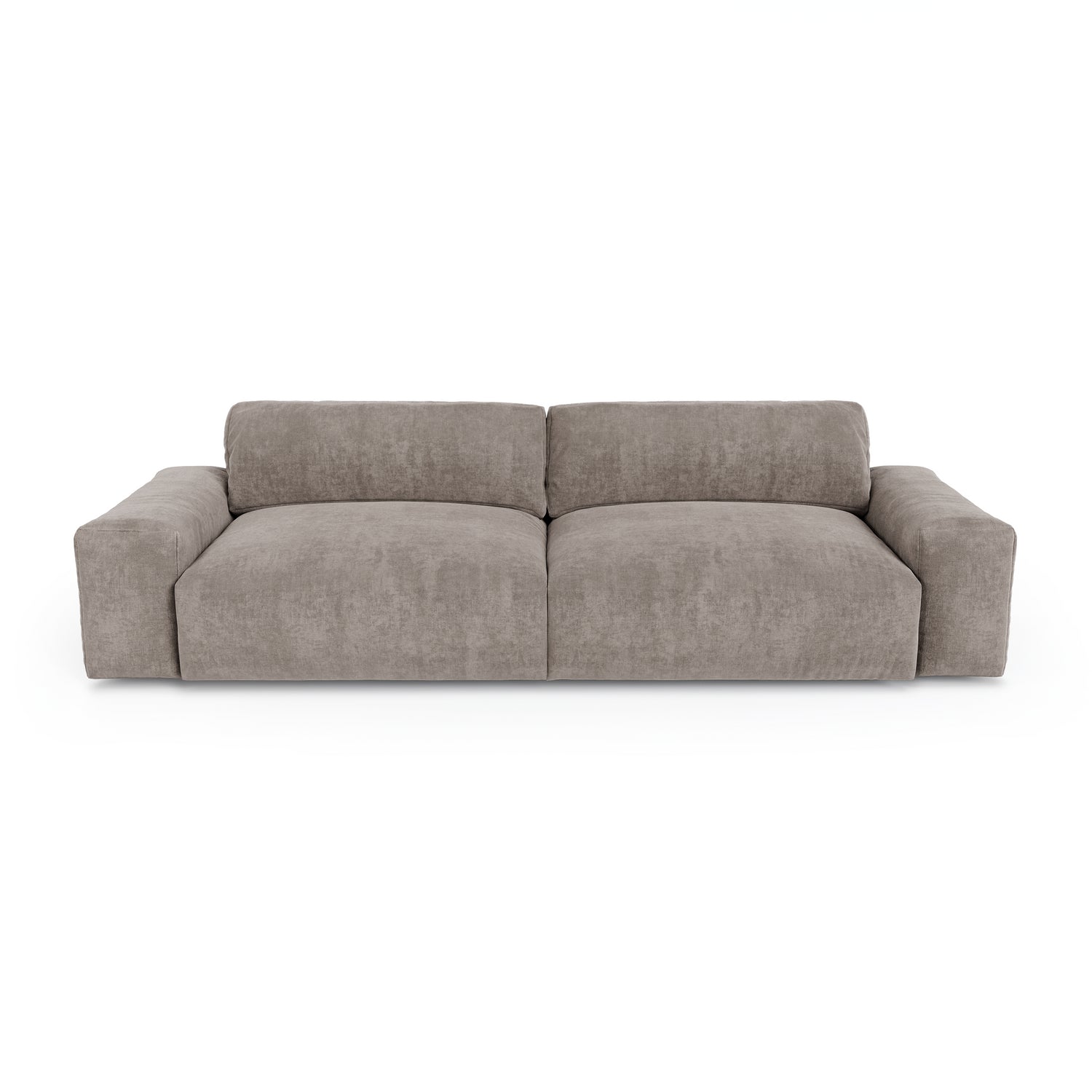 Sofa 4 zits fluweel taupe 240cm