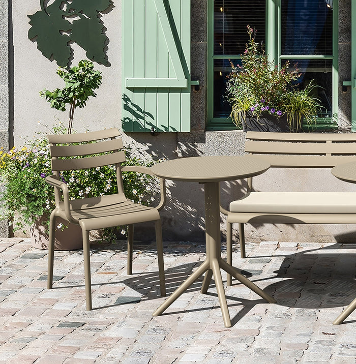 ALTEREGO FLORA Tuinstoel met armleuningen - Taupekleur