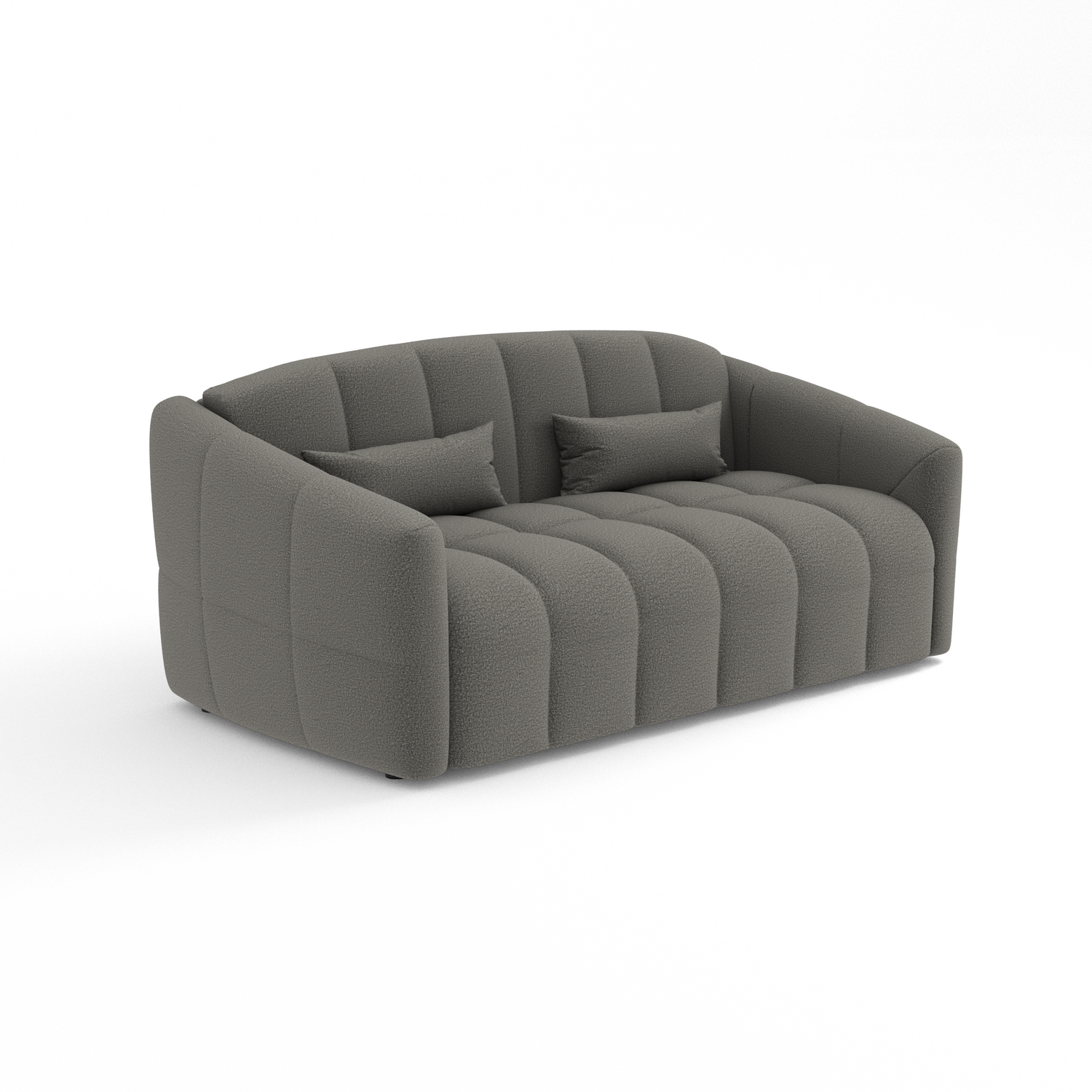 Express slaapbank met bouclette matras, grafietgrijs 160cm