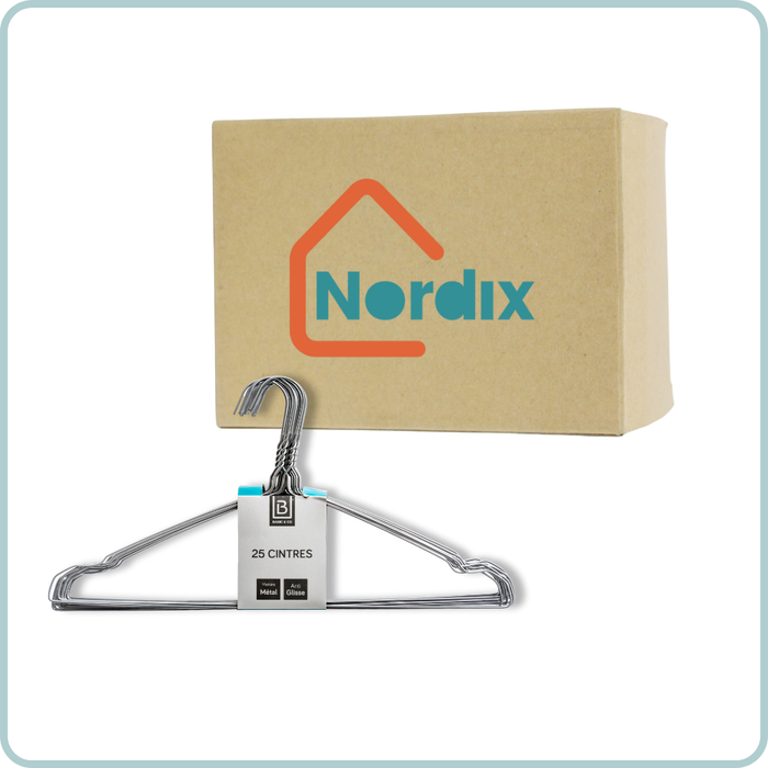Nordix Kledinghangers Set 25 stuks Metaal Zwart Draadhanger Kleerha...