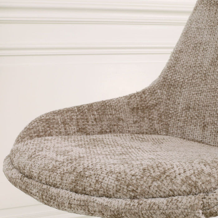 Nolon Nora-Isa Eetkamerstoel Bruin - Stof - Wit Onderstel