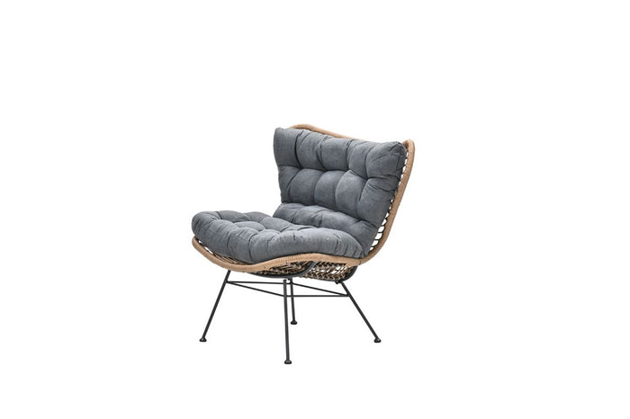 Libelle relax fauteuil - natural rotan - mystic grey