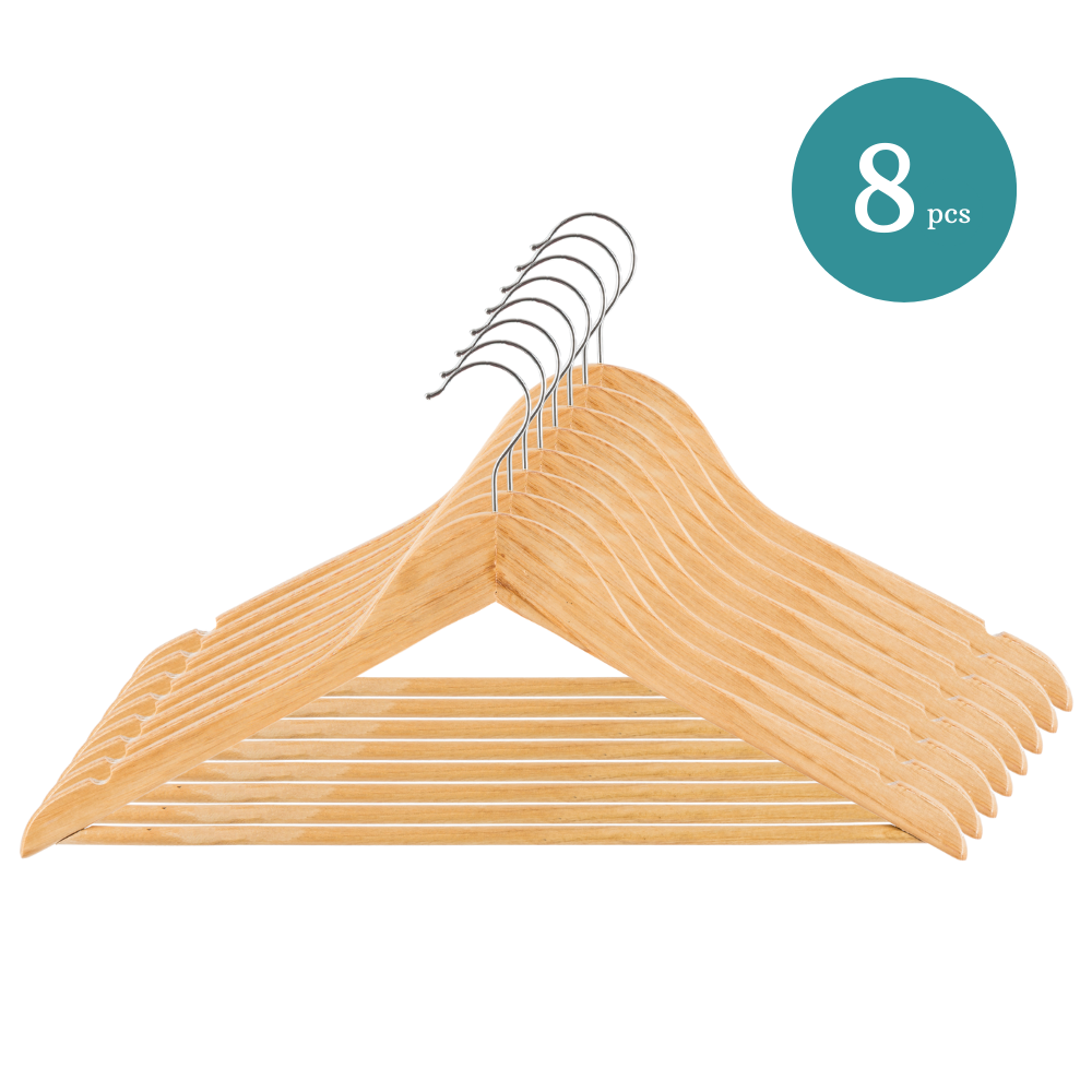 Nordix Kledinghangers Set 8 stuks Hout Kleerhangers