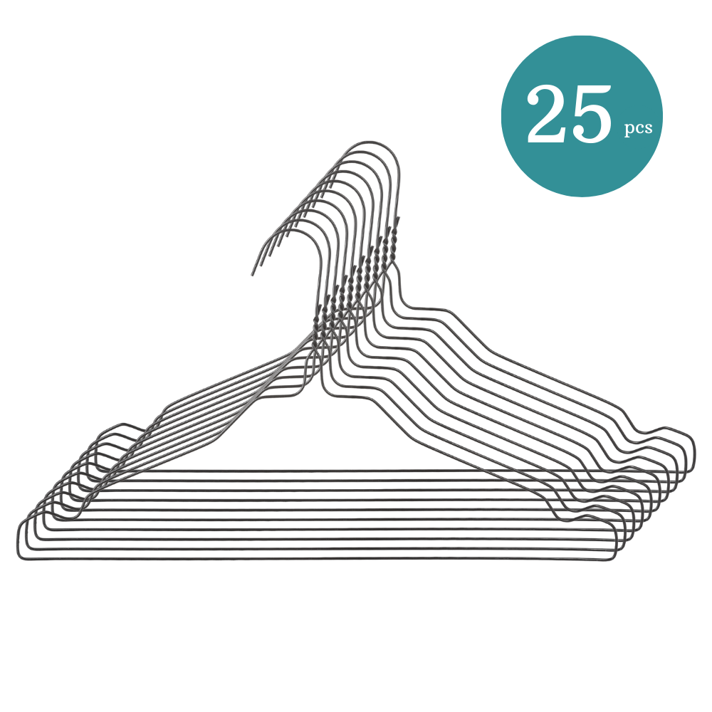 Nordix Kledinghangers Set 25 stuks Metaal Zwart Draadhanger Kleerha...