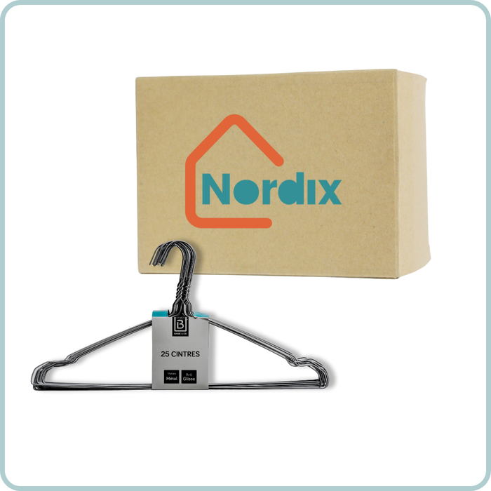 Nordix Kledinghangers set 75 stuks Metaal Zwart Draadhanger Kleerha...