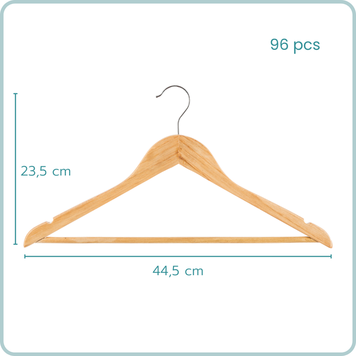 Nordix Kledinghangers Set 96 stuks Hout Kleerhangers