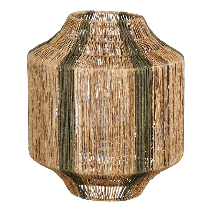 Mica Decorations Liliano Lantaarn - H36 x Ø30 cm - Jute - Donkergroen