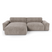 Sofa linkerhoek fluweel taupe 310cm