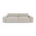 4-zitsbank in zacht beige geweven stof 240cm