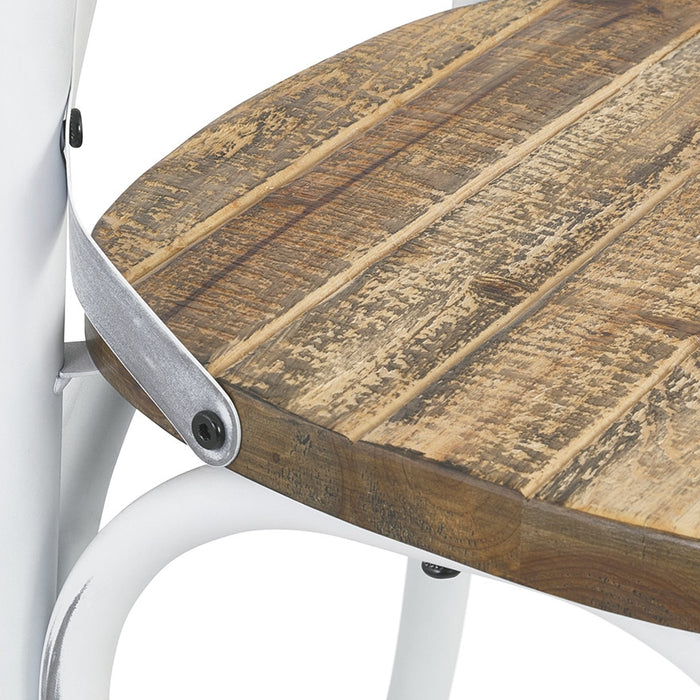 Alterego Ranch - Houten Keukenstoel - Oude Walnoot - 50x47x89cm