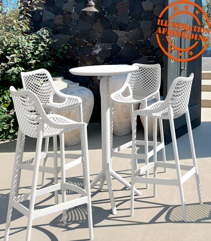 ALTEREGO GIMLI 60 BAR Opvouwbare hoge tafel - Wit