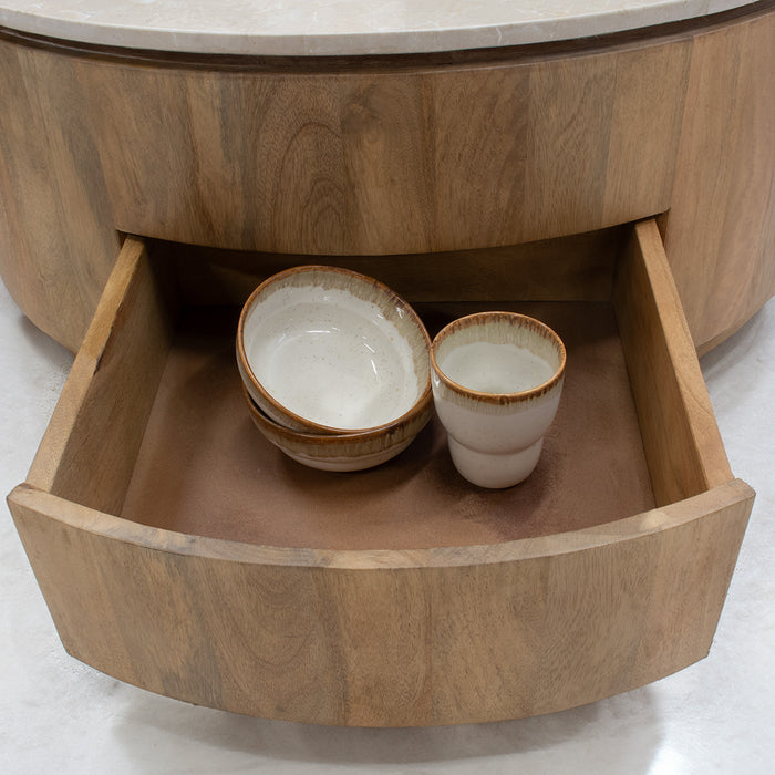 Giga Meubel - Salontafel Naturel - 90cm - Met Lades - Elan