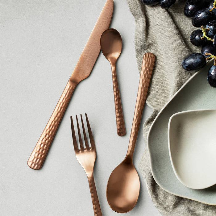 Broste Copenhagen Hune Hammered Bestekset 16-delig - Koper