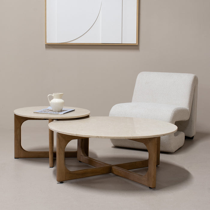 Giga Meubel - Salontafel Marmer Naturel - Set Van 2 - 90cm - Lino