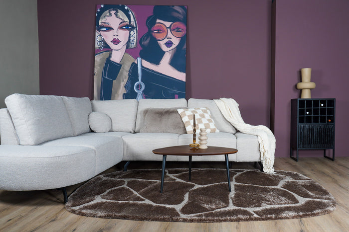 Veer Carpets - Vloerkleed Macy Bruin - Rounded Corners 160 x 230 cm