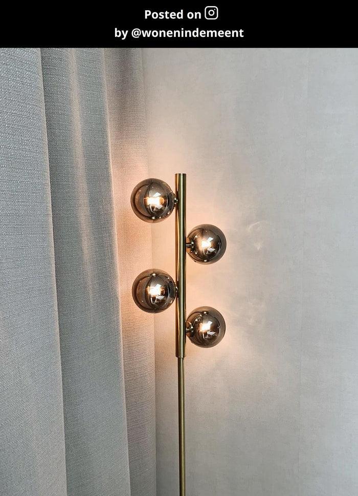 Lucide TYCHO Vloerlamp - Mat Goud | Messing