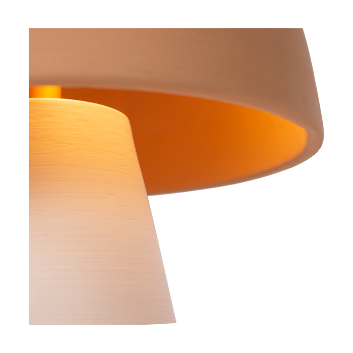 Atmooz Sacha Tafellamp - 25x25x38 cm - Wit|Terracotta