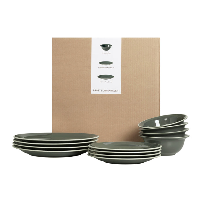 Broste Copenhagen Taverna Serviesset 12-delig - Groen