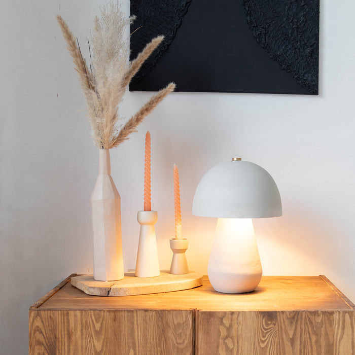 Atmooz Sacha Tafellamp - Terracotta - Wit - H38 cm