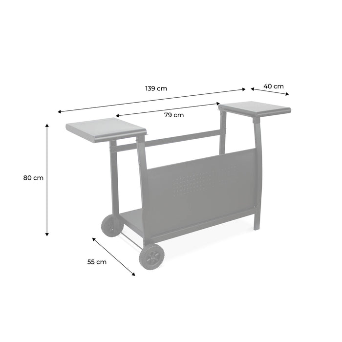 sweeek - Trolley voor bakplaat, 4 branders
