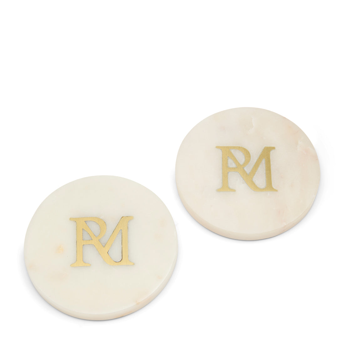Riviera Maison Onderzetters Wit, Goud - RM Marble Glasonderzetters