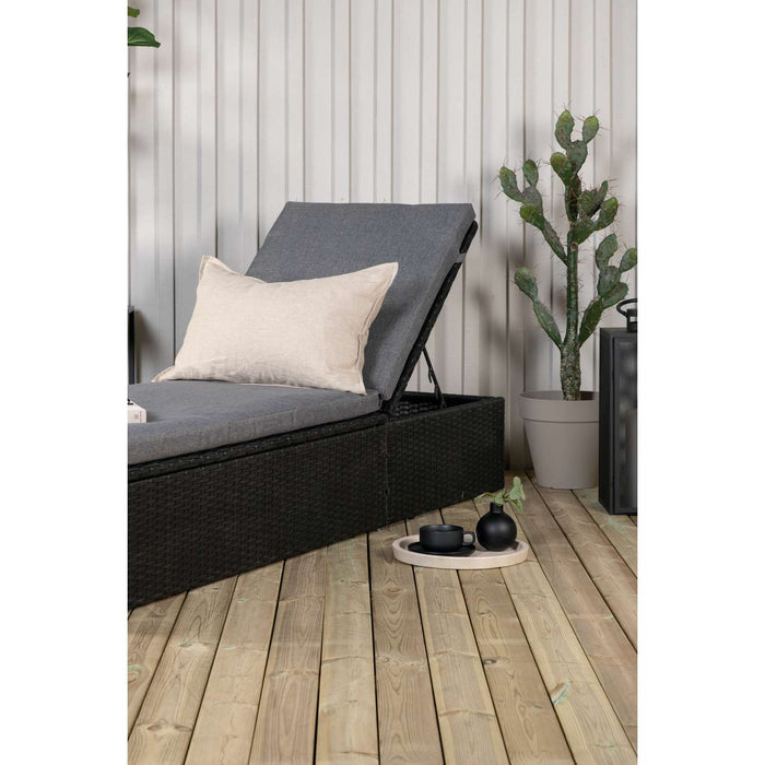 Venture Home Quad Zonnebed 37,5 x 198 x 60,5 - Zwart