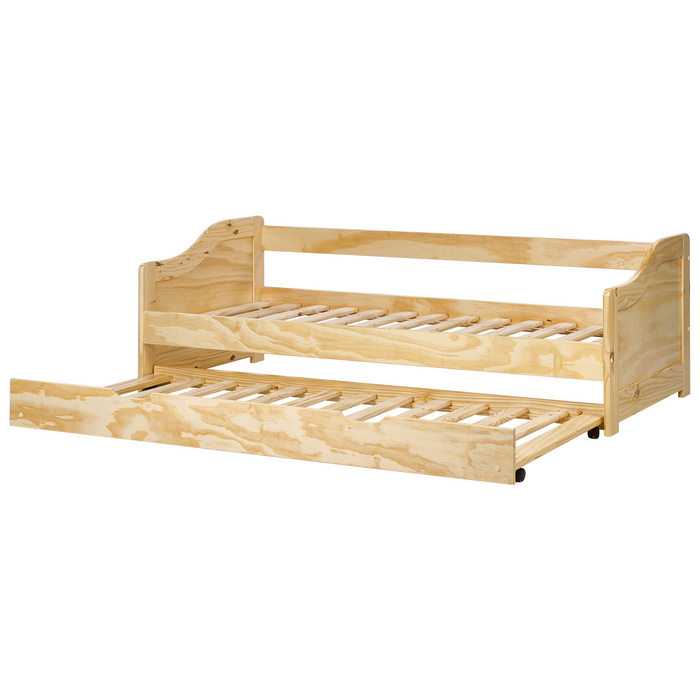 Beliani - LUNERAY - Onderschuifbed - Lichtbruin - 90 x 200 cm - Hout