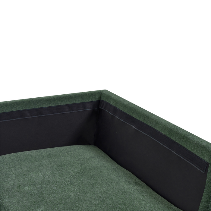 Beliani-BREDA-Hoekbank 4-zits-Donkergroen-Linkszijdig-Polyester