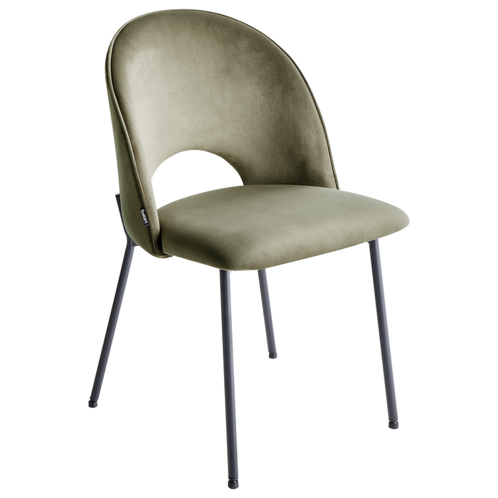 Beliani - COVELO - Eetkamerstoel set van 2 - Donkergroen - Fluweel