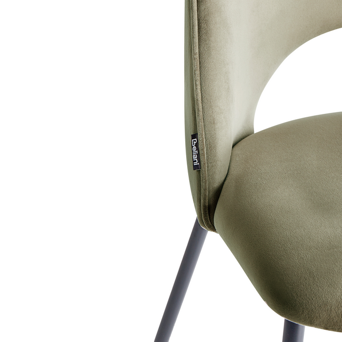 Beliani - COVELO - Eetkamerstoel set van 2 - Donkergroen - Fluweel