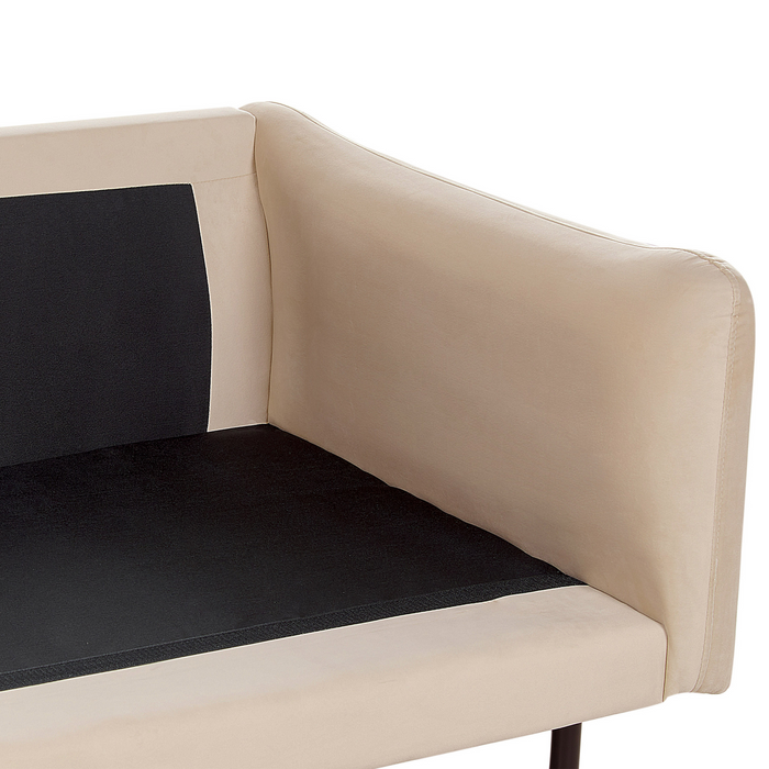 Beliani - VINTERBRO - Driezitsbank - Beige - Fluweel