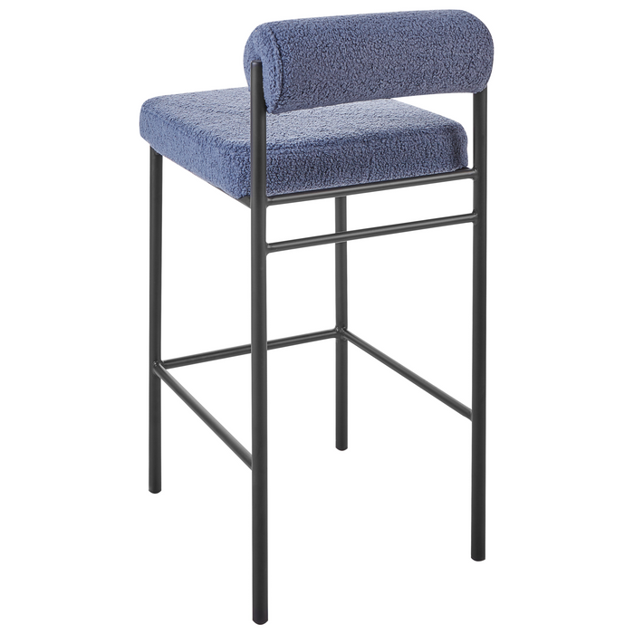 Beliani - AMAYA - Barkruk set van 2 - Donkerblauw - Polyester