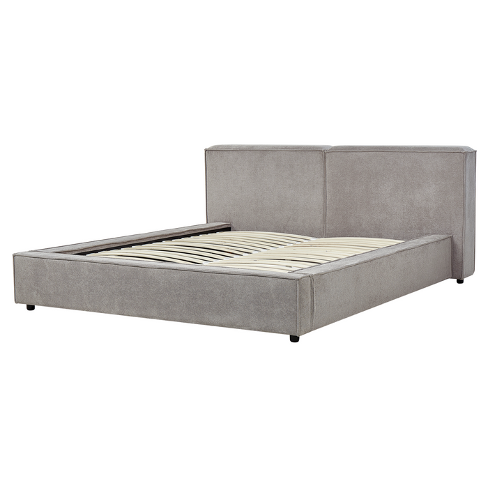 Beliani - LINARDS - Bed - Grijs - 160 x 200 cm - Polyester