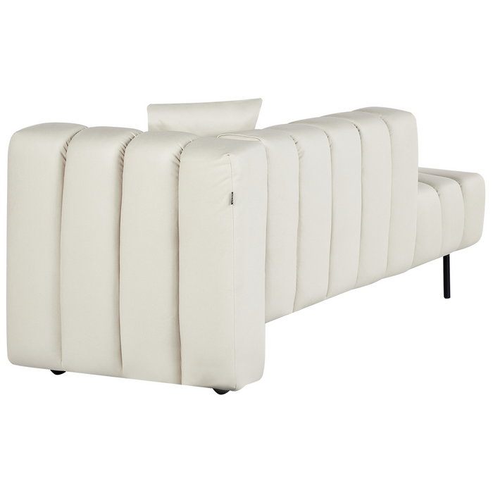 Beliani-LANNILS-Chaise longue-Gebroken wit-Rechts-Vegan kunstleer