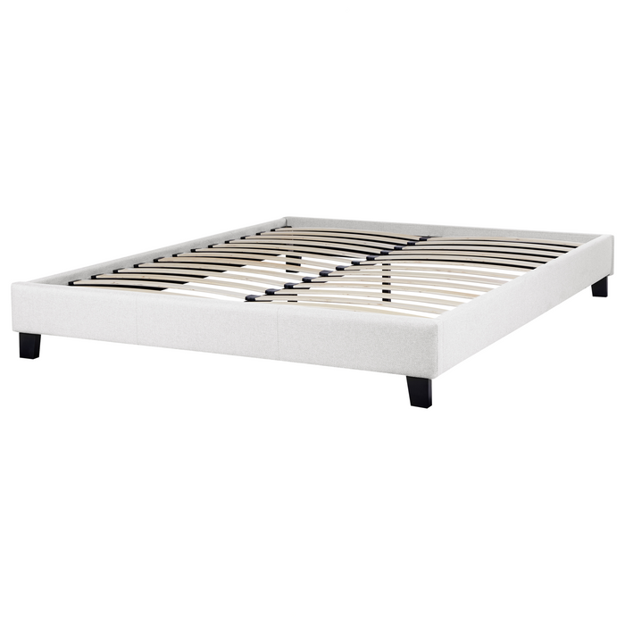 Beliani-ROANNE -Tweepersoonsbed-Lichtgrijs-160 x 200 cm-Polyester