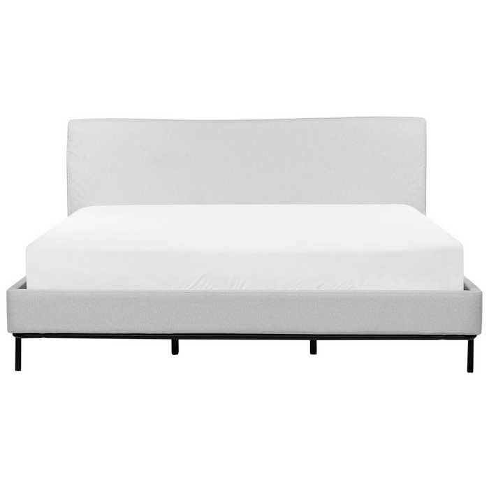 Beliani-CORIO-Tweepersoonsbed-Lichtgrijs-180 x 200 cm-Polyester