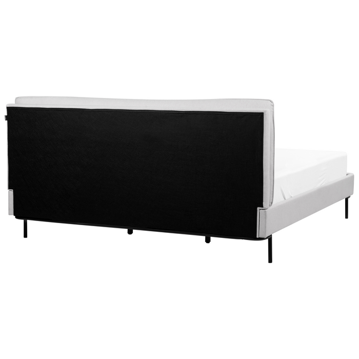 Beliani-CORIO-Tweepersoonsbed-Lichtgrijs-180 x 200 cm-Polyester