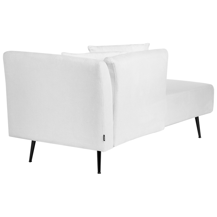 Beliani - RIOM - Chaise longue - Gebroken wit - Rechtszijdig - Stof
