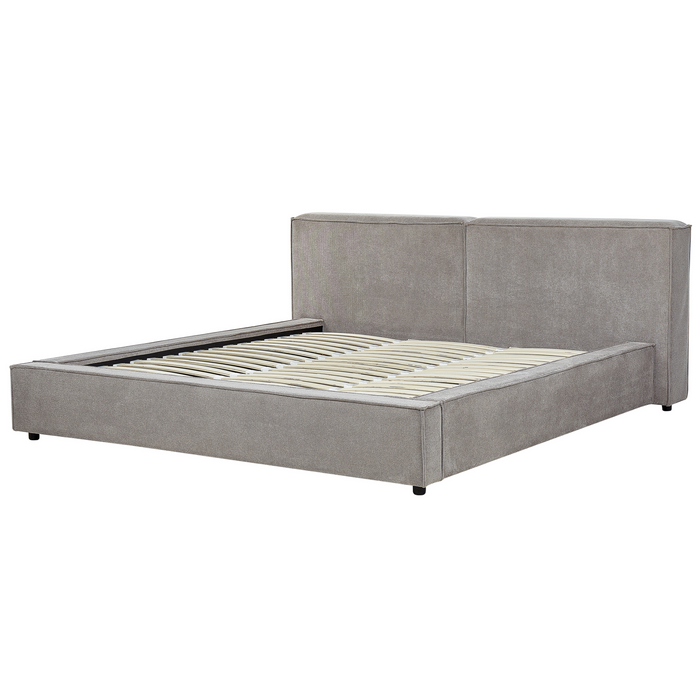 Beliani - LINARDS - Bed - Grijs - 180 x 200 cm - Polyester