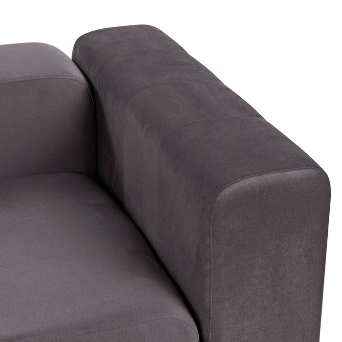 Beliani - FALSTERBO - Modulaire tweezitsbank - Donkergrijs - Fluweel